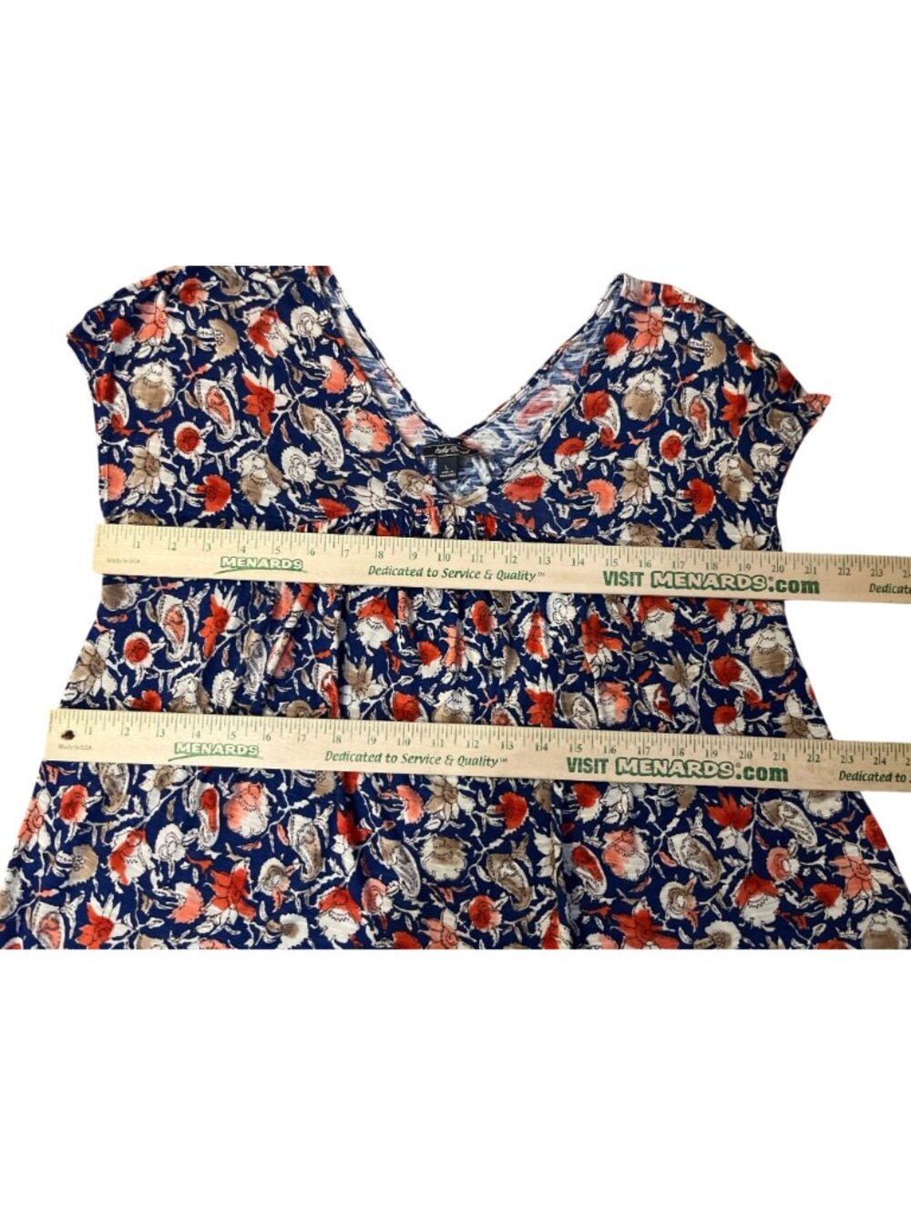 Lucky Brand Womens L Floral V Neck Boho Blouse Soft Lightweight Used - Picture 10 of 14
